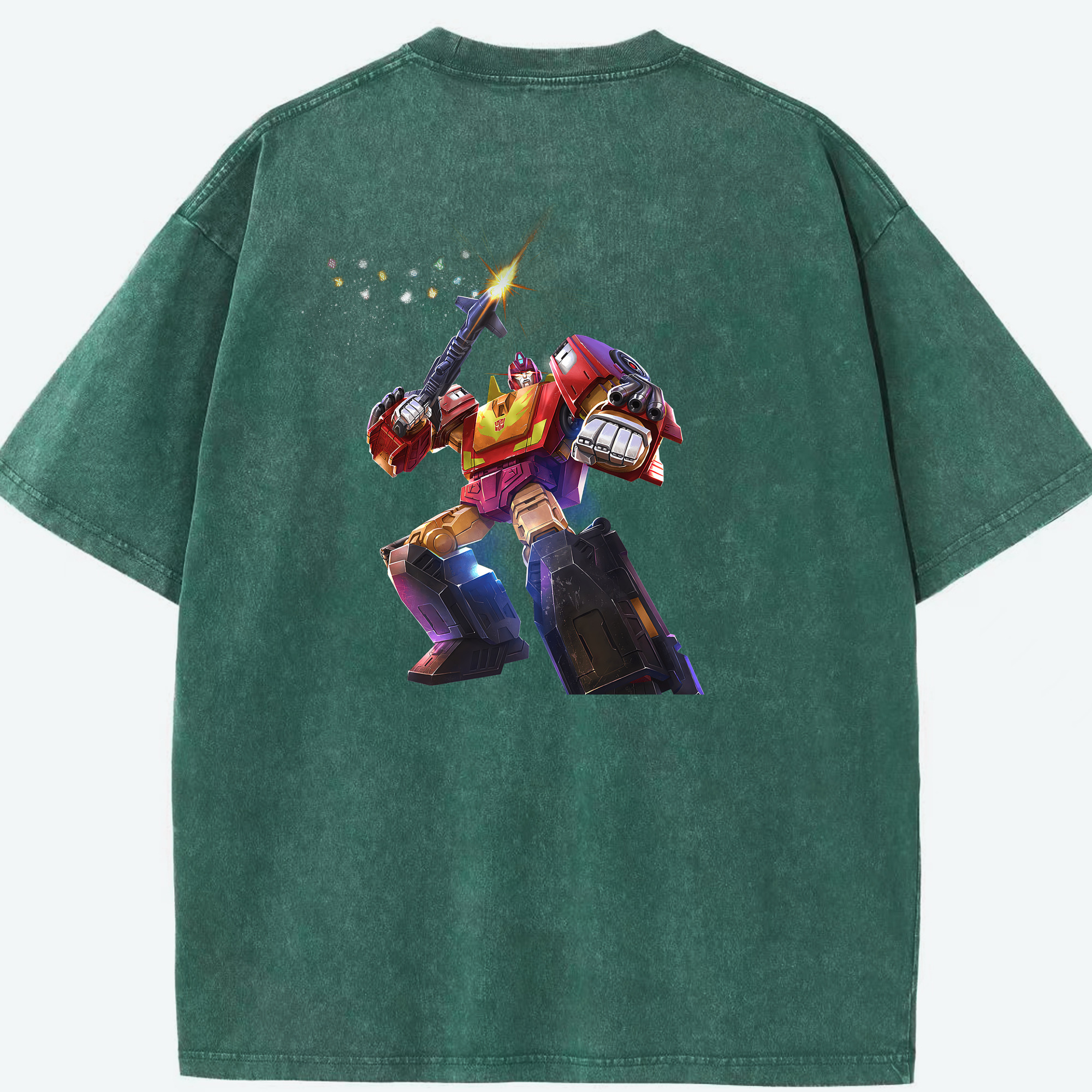 （画像用） Transformers トランスフォーマー 綿100% ヴィンテージ風 半袖Tシャツ（背面プリント）